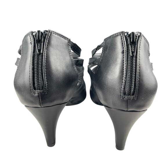 Comfortview Saffi Heeled Sandals Women’s Size 12WW Black Faux Leather Strappy - Picture 5 of 11